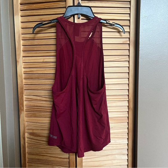 Victoria’s Secret Sport Athletic Tank Top Burgundy Red Mesh Size S Gym - Picture 6 of 8